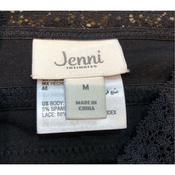 JENNI INTIMATES - NWT - L Sz M “On Repeat” Wide Lace Bralette in Deep Black - Picture 2 of 14